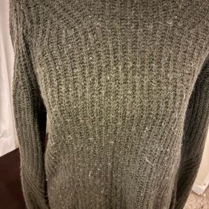 Alpaca and Wool Blend Deep Green Sweater Dress